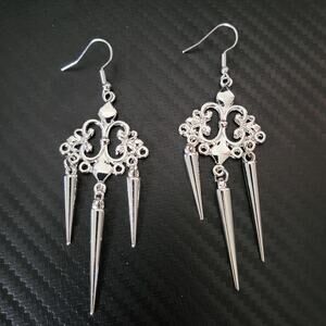 Gothic victorian chandelier earrings with spikes